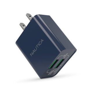 Nautica 2.1A Dual Port USB Wall Charger - Navy