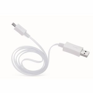 3 ft. <b>LED</b> USB A to Micro USB Cable - White
