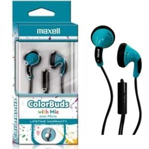Maxell ColorBuds w/ Microphone - Blue
