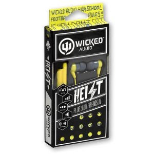 Wicked Audio "Heist" Earbuds w/ Microphone - Slate/Yellow